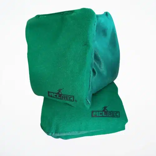 Green cornhole bags Stick and Slide