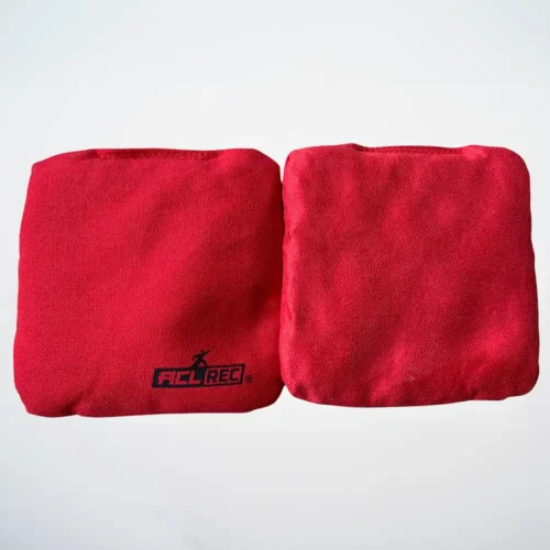 Red cornhole bags Stick and Slide 1